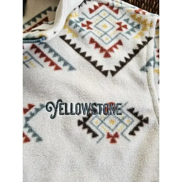 Prarie Mountain Yellowstone Tundra Full Zip Fleece Aztec Size M Unisex - Picture 4 of 10